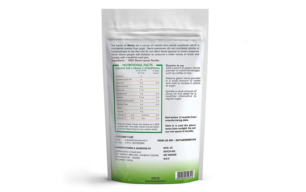 Holy Natural Stevia Leaves Powder    Pack  100 grams